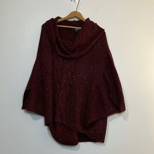 a.n.a Burgundy Cowl Neck Poncho